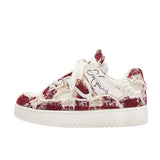 Shoes Destroy Aesthetic Bread Shoes New Year Red Christmas Red Life Year Small Scent Wind Plate Shoes Men And Women The
