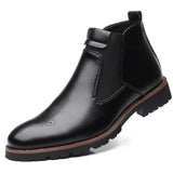Zingj Men's Shoes High Top Covered Martin Boots Korean Men's Plus Size Fashion Men's Boots Leather