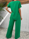 Summer New Women's Two-Set Short-Sleeved Jacket Round Collar Loose Leisure Irregular
