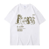Cartoon Cat Print Oversized Short Sleeve TeeOutfit