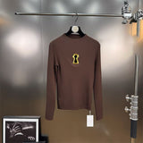 High-End Blouse In Autumn 2025 New Temperament Collar Metal Decorative Long-Sleeved Knitted Shirt