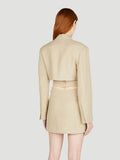 Careful Machine Sexy Wind 2025 Autumn New Hollow Out Waist Show Thin A Button Suit Solid Color Coat
