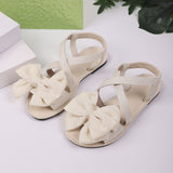Sandals Women's Summer New Soft-Soled Bow Flat And A Word Sandals Fashion Wear Sweet Cool