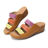 Women's Sandals 2025 Spring New Slope And Spelling A Word Of Women's Sandals