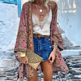 068 Spot Fashion Women's Wear Summer 2025 Thin Loose Bohemian Long Sleeve Print Medium Long