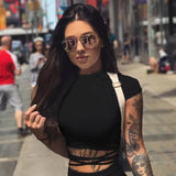 Zingj Color Short Crop Cross-Strap Short-Sleeved T-Shirt Women's Summer Versatile Tight Show Thin High Waist Careful Machine