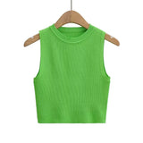 Summer New Top Sleeveless Short Knitted Vest Female