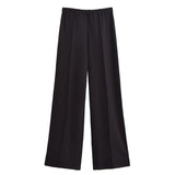 New Double-Sided Round Collar Blouse 3641859 Elastic Casual Trousers