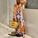 Summer Women's New Temperament Elegant High-Waist Print Slings Casual Fashion