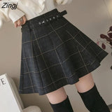 Skirts Women Chic Elegant Simple All-match Empire Preppy Style Ladies Clothes Retro Fashion Ulzzang Basic Fall Mujer