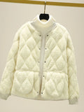 Coat Cotton Women With Plus Thick Small Cotton Jackets Small Lattice Lattice Lingge Cotton Clothes