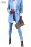 Piece Women Sets New Arrival Summer Autumn Matching Sets Solid Two Pieces Sets Top And Pants Suits Outfits Clothing