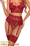 Women's 3Pcs Lingerie Set Bodystocking Sexy Strap 3/4 Cup Bra and Panty Teddy Babydoll Bridal Soft Nightwear