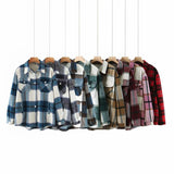 Autumn Women's Wear Urban Leisure Woolen Plaid Shirt