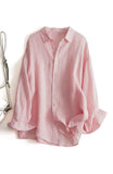 New Women's Spring And Summer Comfortable Cotton Long Sleeve Sunscreen Shirt Thin Loose Air-Conditioning Shirt Casual Shirt