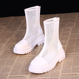 Boots Martin Boots Women's Summer Tide Ins Thin Short Boots Korean Version Cake Single Boots Breathable Mesh Hollow Women's