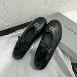 Retro Round Head Folding Decoration JK Girl Solid Color Buckle Mary Jane Women's Shoes Soft Soles Middle-Native Mother Single