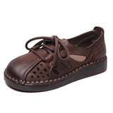 To 118] Niu Bago Retro Bag Head Sandals Women's Hole Shoes Casual Hollow Single Shoes Breathable Mother