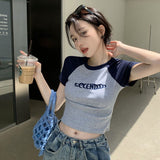 Zingj Desire Wind Short Style Student Jacket Hot Girl Slim 2024 Summer New Short-Sleeved T-Shirt Female Design Sense