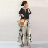 Sets Of Japanese And Korean Women's 2025 Summer New Short-Sleeved T-Shirt + Vest-Print Dress