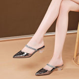 Slippers Women Wear The Summer 2025 Summer New Shoes Fashion Water Drill With Coarse And Lady's Bag Head