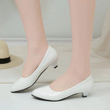 And Autumn 2025 New Low-Heeled Women's Fashion Single Shoes Round Tip Thick Heel Work Hotel Etiquette Leather Shoes 3