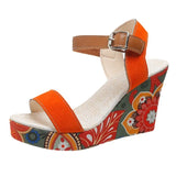 2025 Spring And Summer New Loose Pastry Slope Sandals Women's One-Character Buckle With Thick-Soled Fashion