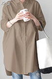 New Autumn Spring Long Sleeve Shirt Casual Loose Oversize Long Shirt Women Tops Fashion Irregular Solid White Clothes