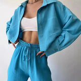 New Solid-Color Long-Sleeved Short-Sleeved Sleeve Trousers