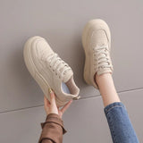 Version Of Small White Shoes Women In The Autumn Of 2025 New Fashion Thick-Soled Women's Casual Shoes In The Trend Of Retro Lace Board