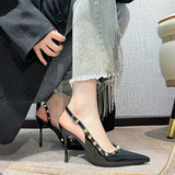 Net Red High Heel Female Fine Heel Temperament Single Shoes 2025 New Spring Small Leather Shoes Do Not Tired