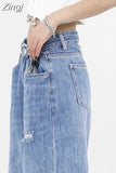 Style Streetwear Women's Pants 2023 Autumn Straight High Waist Trouser Baggy Fashion Girl Student Jeans Wide Leg