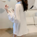 Sunscreen Shirt Long Sleeve Shirt Women Fashion Tops Outerwear Candy-colored Blouse Loose Clothes Blusa Elegant