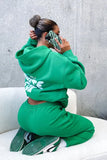Hooded Trousers Set Printing Foamy Hip Hops Casual Women Plus Velvet
