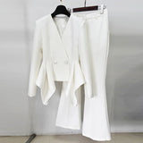 Designer New Lotus Leaf Swing Jacket Micro-Tlave Trousers Set Two
