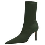 Shoes Pu Leather Boots Women Ankle Boots Sexy High-heel Boots Autumn Winter Shoes Short Boots Plus Size 43 Women