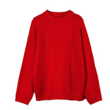 Soft-Gried Gray Sweater Woman 2025 Autumn And Winter Loose Thick Sheep Velvet Collar Knitted