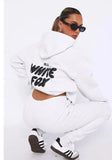 Hooded Trousers Set Printing Foamy Hip Hops Casual Women Plus Velvet