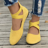 Summer New Shallow Mouth Tight Strap Round Head Women's Shoes Flat Floor Dance Mother Single Shoe