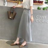 Summer Elegant Women Skirt Ladies Satin Skirt Plain Shiny Vintage Skirts Solid Office High Waist Fashion Party Skirts