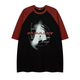 Vintage Print Raglan Short Sleeve Tee-Outfit