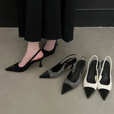 Fragrant French Sharp High-Heeled Women 2025 Summer New Color Wear Temperament Fashion Bag Head