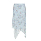 Cloth Forget To Be Careful Hot Babes Rags Rags Side Irregular Long Skirt Holiday Style Thin Mesh