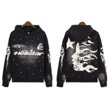 Printing Leisure Retro Tide Card Loose Hooded Sweaters For Men And