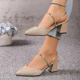 Sandals 2025 Summer New Temperament Niche Tip Mid-Bag Small High Heel One-Shoe Two Women's