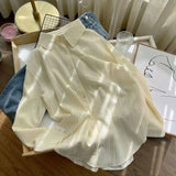 Design Texture-Sensitive Version Of Long-Sleeved Shirt Women's Spring And Autumn New Fresh Loose Sunscreen