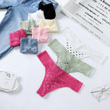Breathable Thread Cotton Splicing Lace T-Shirt Cotton Lace Lace Side Large Size Low-Rise T-Pants Ladies