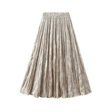 Silk Velvet Half-Dress Woman 2025 Autumn And Winter New High-Waist A Skirt In The Middle And Thin