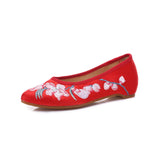 Zingj Shoes Single Shoes Embroidered Cloth Shoes One Foot Pedal, Embroidered Shoes Ethnic Wind Cloth Shoes Casual Women's