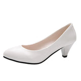 Single-Shoe Women 2025 New Pointed Light-Mouthed Four-Season Single-Shoe Fashion Coarse Heel High-Heeled Women's Shoes Large-Size Work